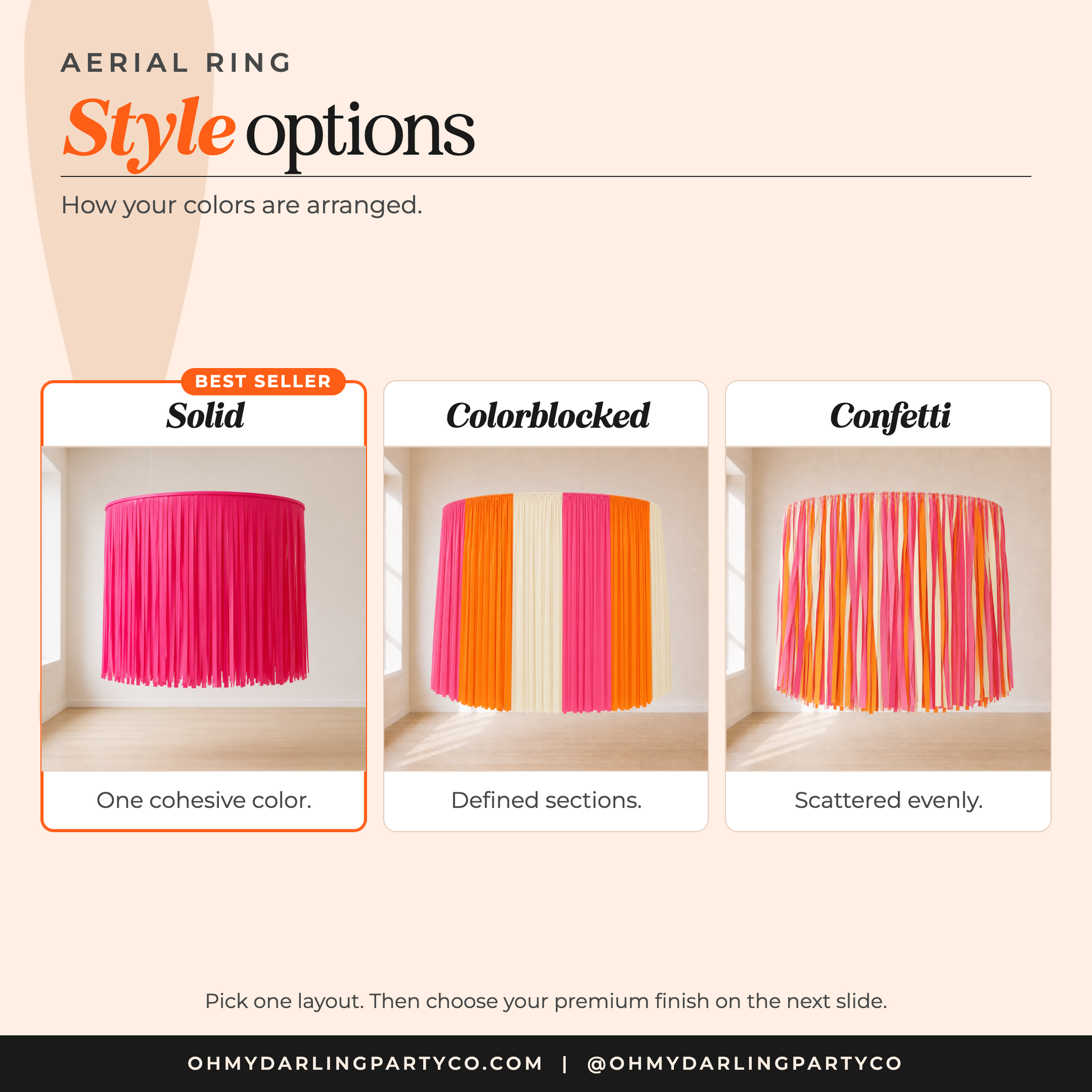 Aerial fringe rings — style options