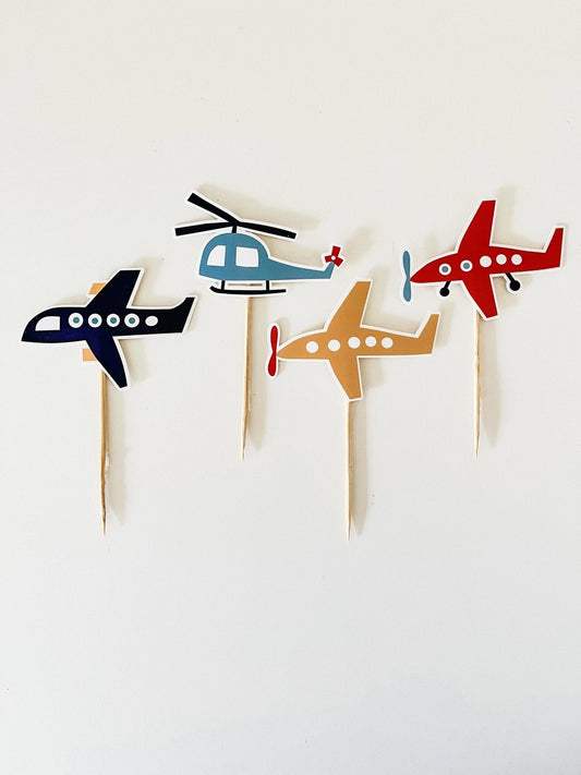 Airplane Cupcake Toppers-Fringe Backdrop-Party Decor-Josi James-Oh My Darling Party Co-Airplane, birthday boy, boy or girl, boy party, cake toppers, Cupcake Toppers, Faire, gender neutral birthday, graduation