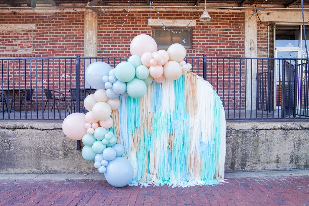 Baby On Board Semi Circle Fringe Backdrop-Backdrops-Oh My Darling Party Co