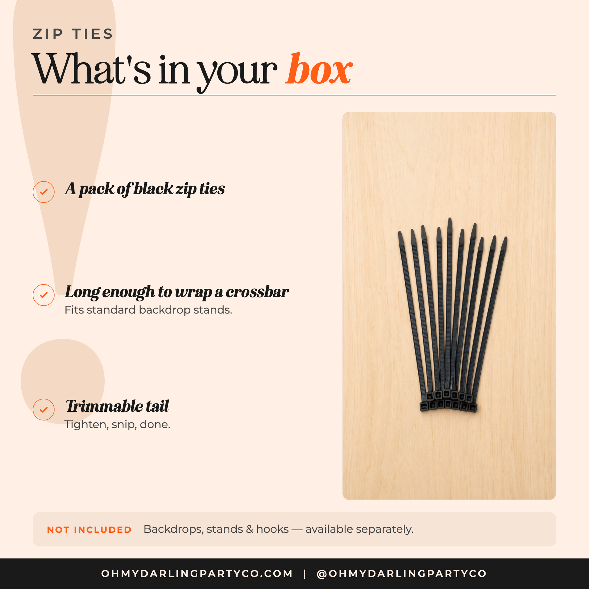 Zip Ties — what's included