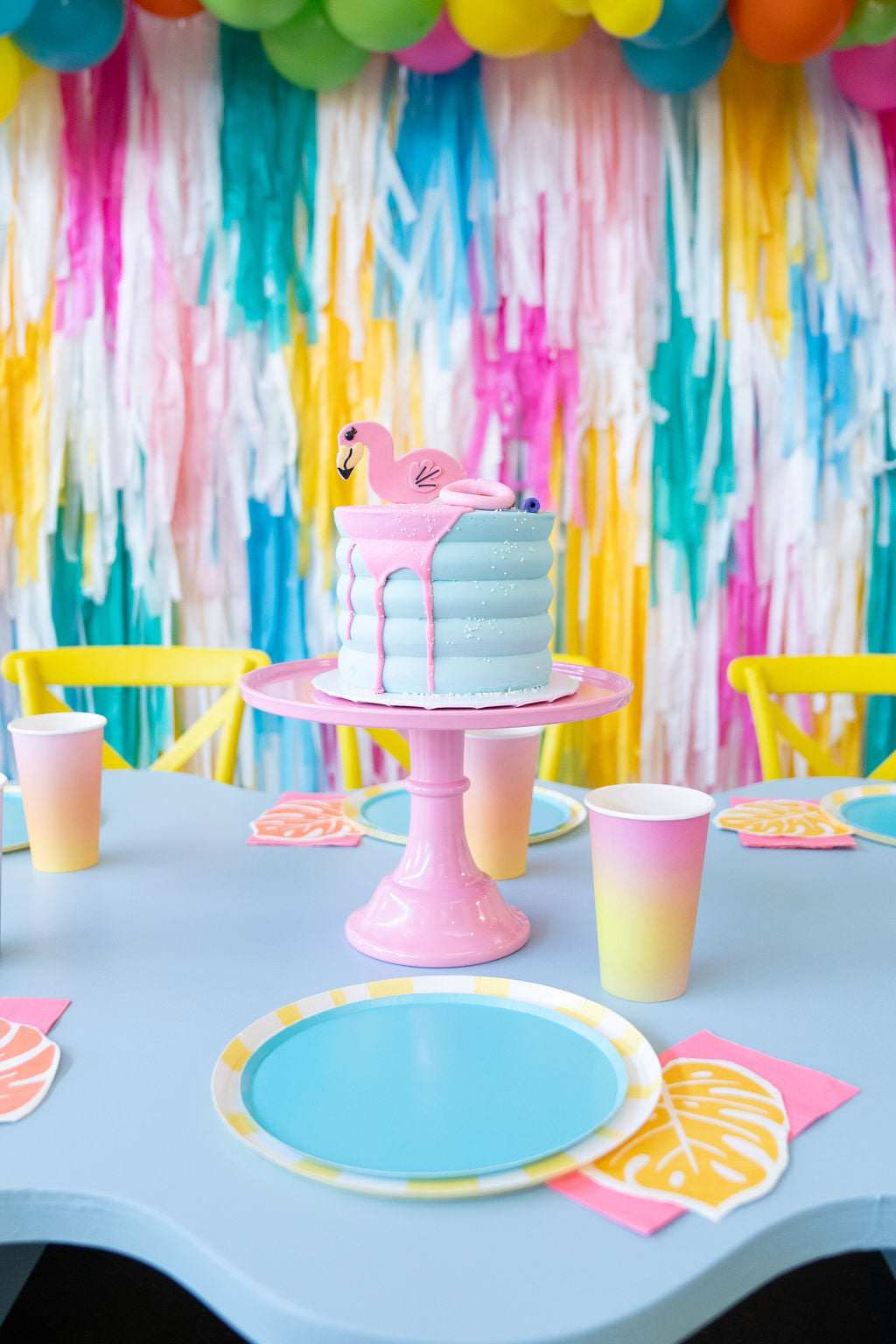 Beach Ball Vibes Fringe Backdrop-Backdrops-Oh My Darling Party Co
