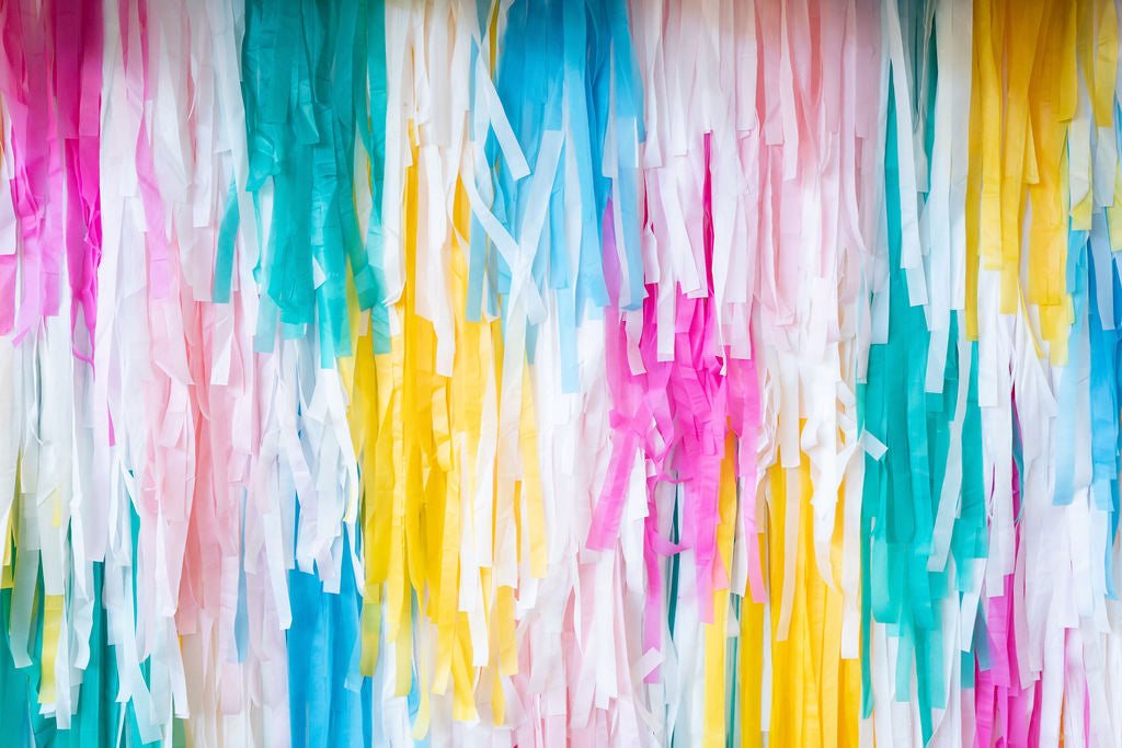Beach Ball Vibes Fringe Backdrop-Backdrops-Oh My Darling Party Co