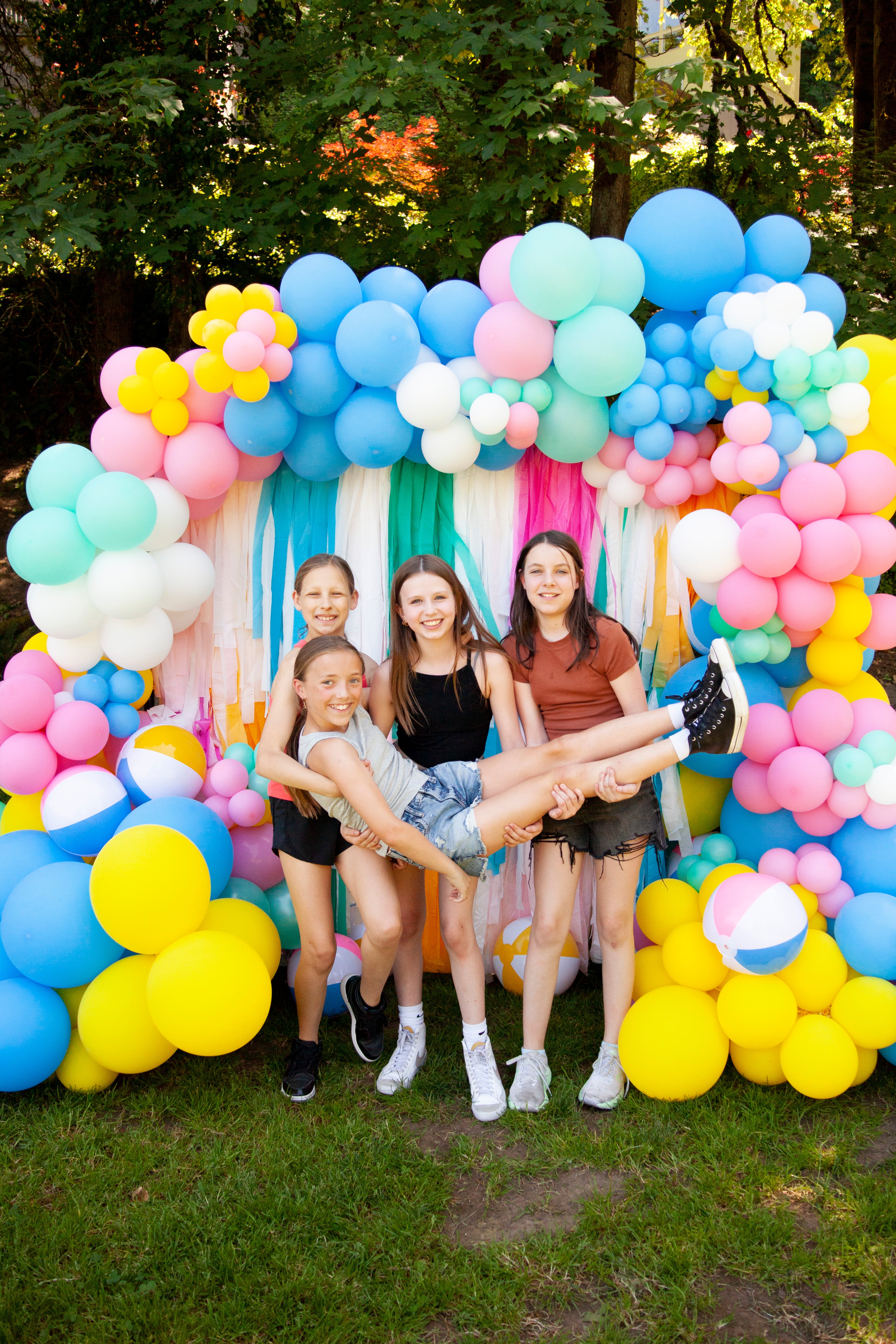 Beach Ball Vibes Fringe Backdrop-Backdrops-Oh My Darling Party Co