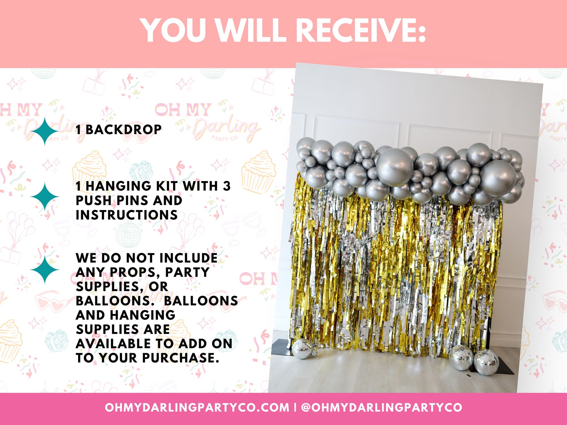 Bling Bash Fringe Backdrop-Fringe Backdrop-Party Decor-Oh My Darling Party Co-Oh My Darling Party Co-1st birthday decor, all metallic backdrop, baby shower decor, bachelorette, bachelorette backdro, bachelorette party, backdrops for party, balloon garland, balloon garlands, best sellers, birthday decor, birthday party, boho nursery, boho party decor, boho tassel garland, bridal party, bridal shower, cochella party decor, colorful backdrop, Default, disco, disco ball, disco birthday, disco dance party, disco