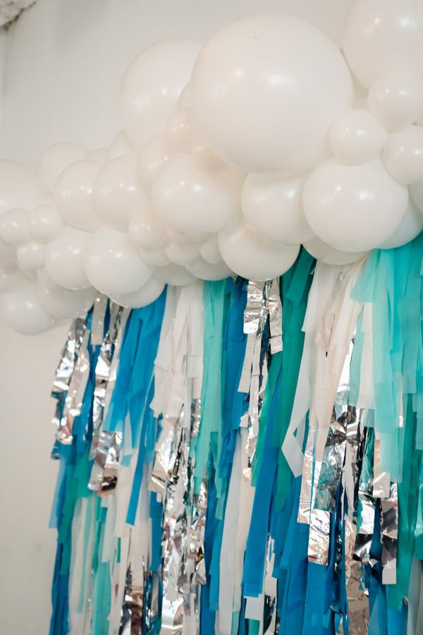 Blue Disco Fringe Backdrop-Backdrops-Oh My Darling Party Co