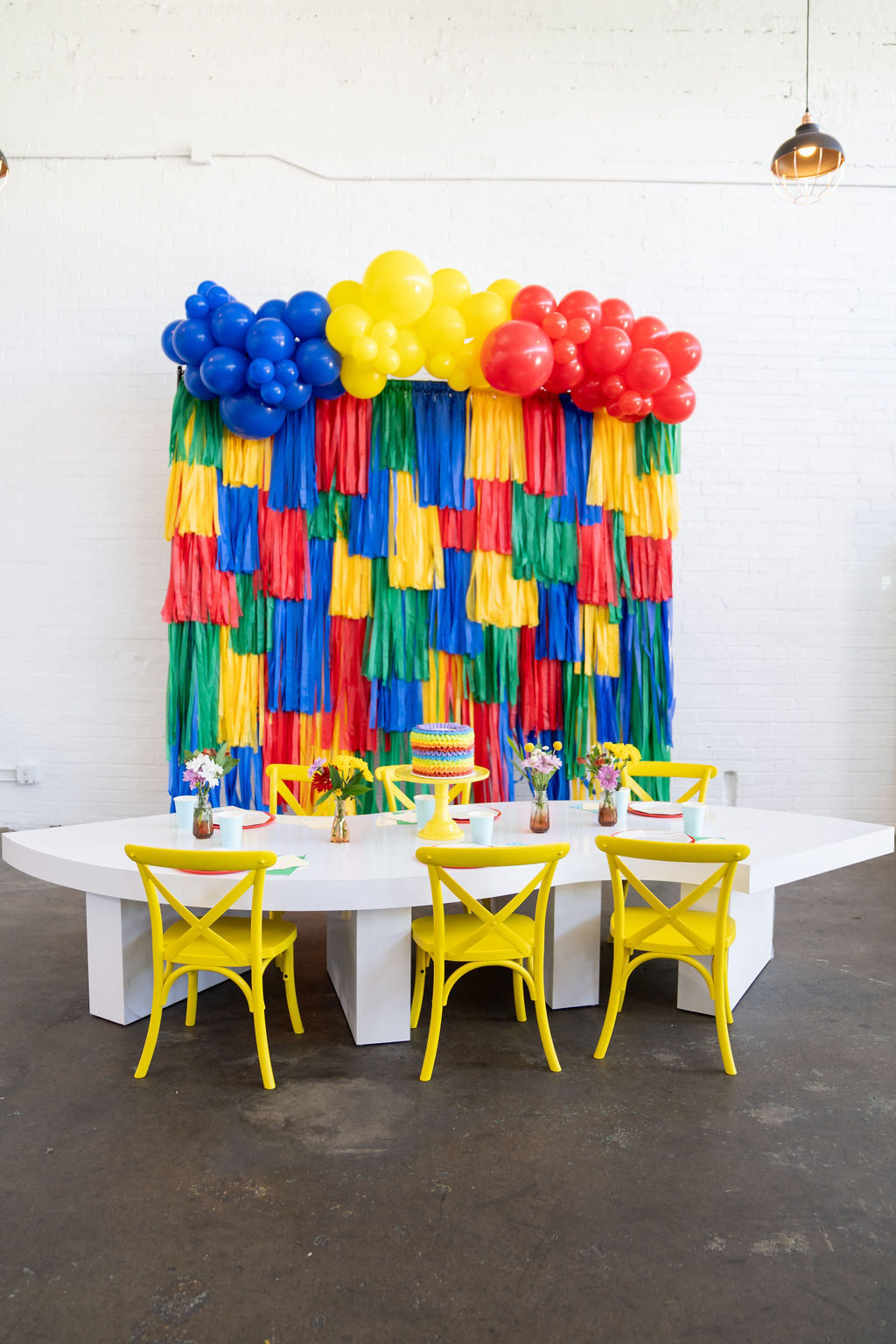 Brick By Brick Fringe Backdrop-Backdrops-Oh My Darling Party Co