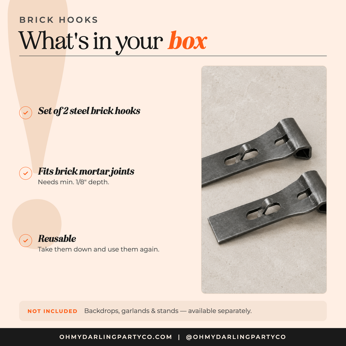 Brick Hooks — what's included