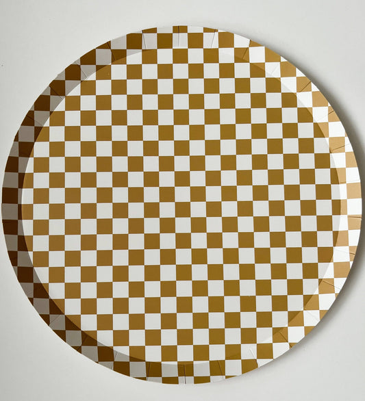 Checkered Gold Matte Plate