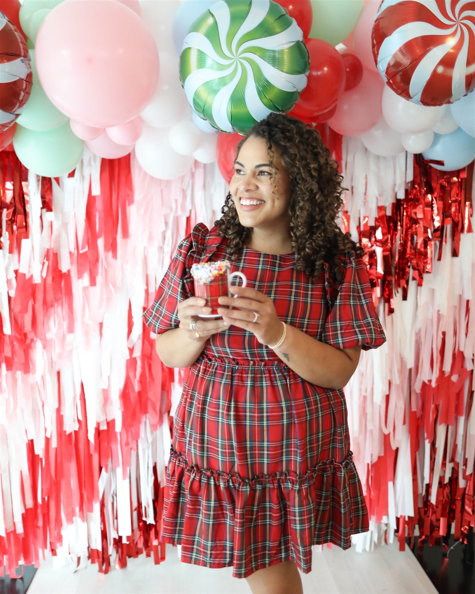 Candy Cane Lane Fringe Backdrop-Backdrops-Oh My Darling Party Co