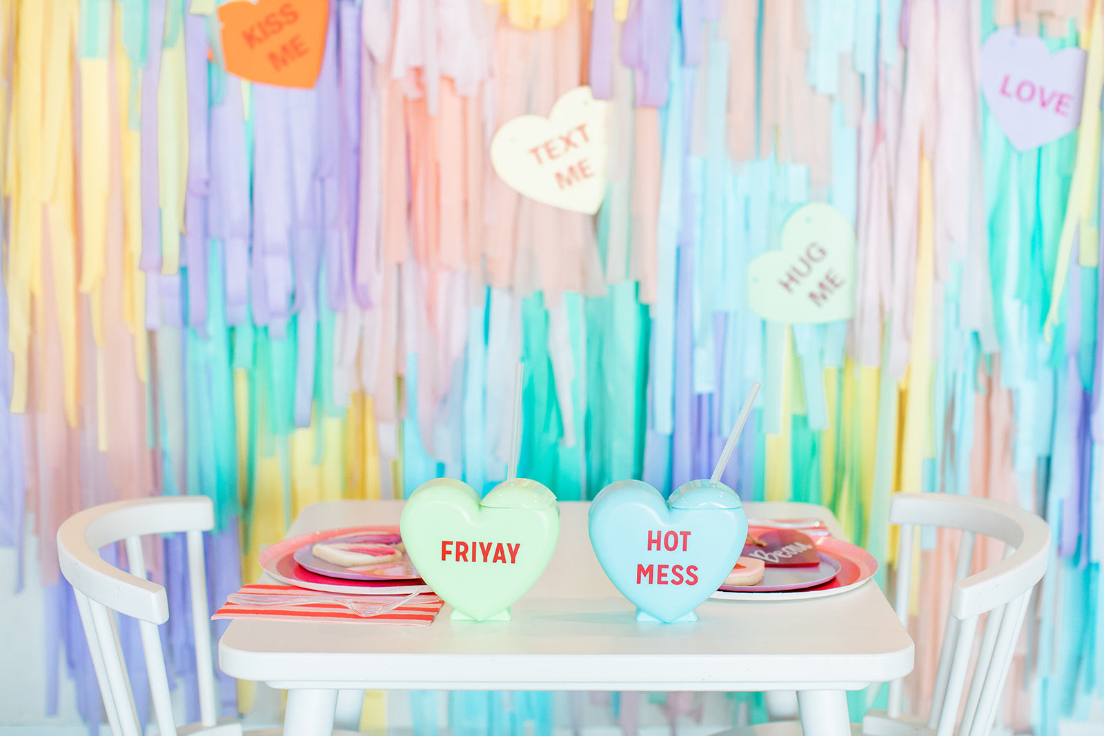 Candy Heart Fringe Backdrop-Backdrops-Oh My Darling Party Co