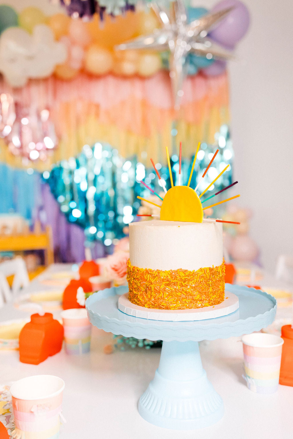 Candyfloss Rainbow Delight Fringe Backdrop-Backdrops-Oh My Darling Party Co