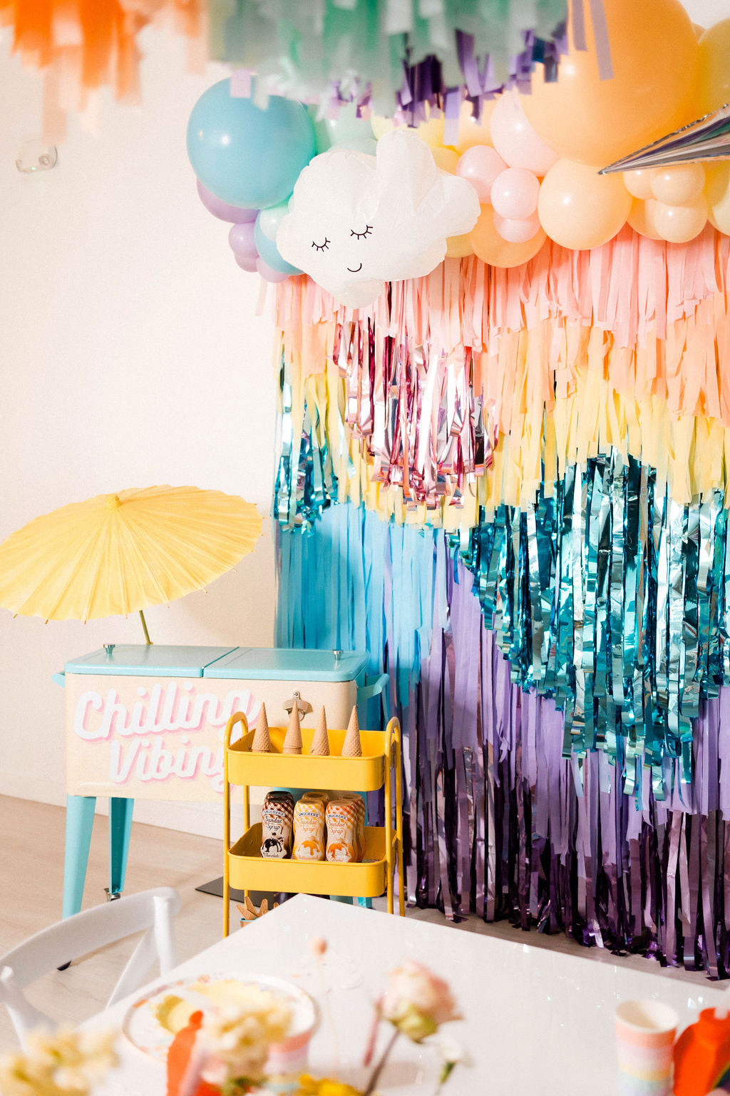 Candyfloss Rainbow Delight Fringe Backdrop-Backdrops-Oh My Darling Party Co