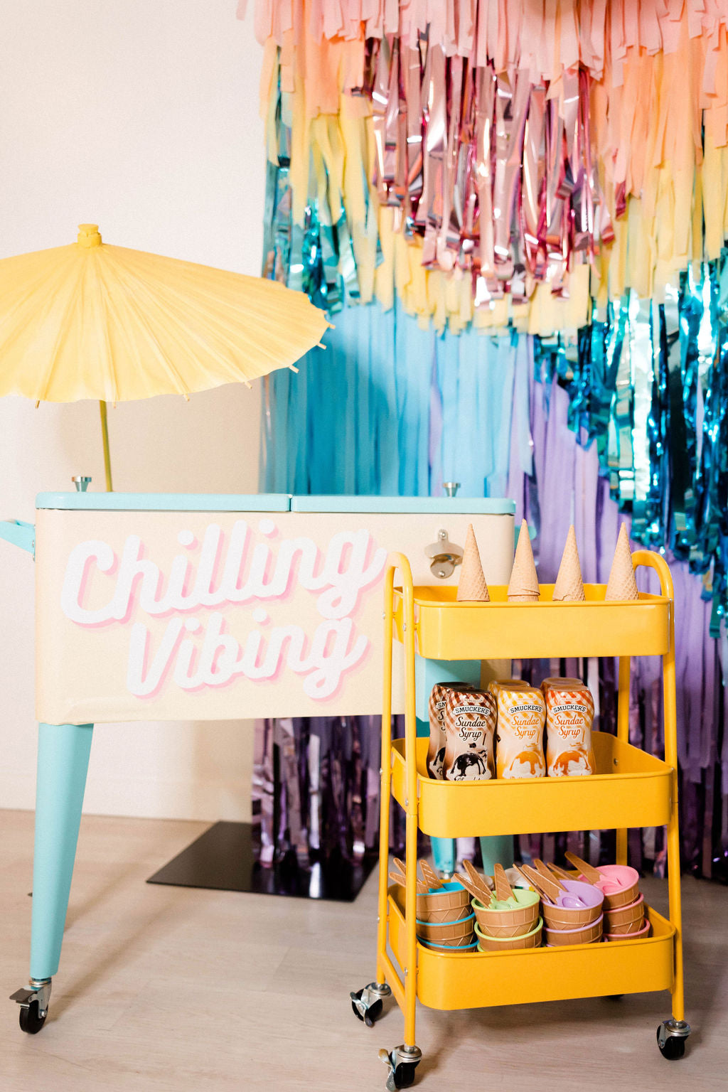 Candyfloss Rainbow Delight Fringe Backdrop-Backdrops-Oh My Darling Party Co