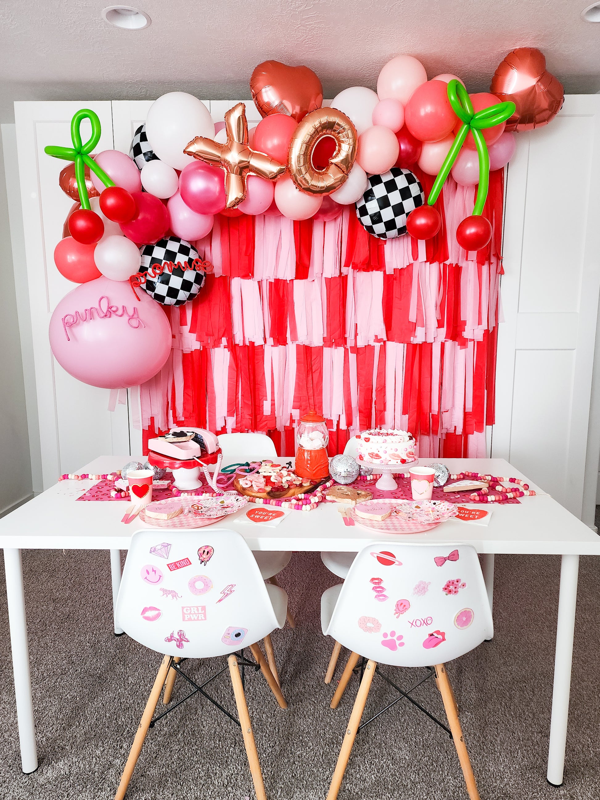 Checked By Design Fringe Backdrop-Backdrops-Oh My Darling Party Co