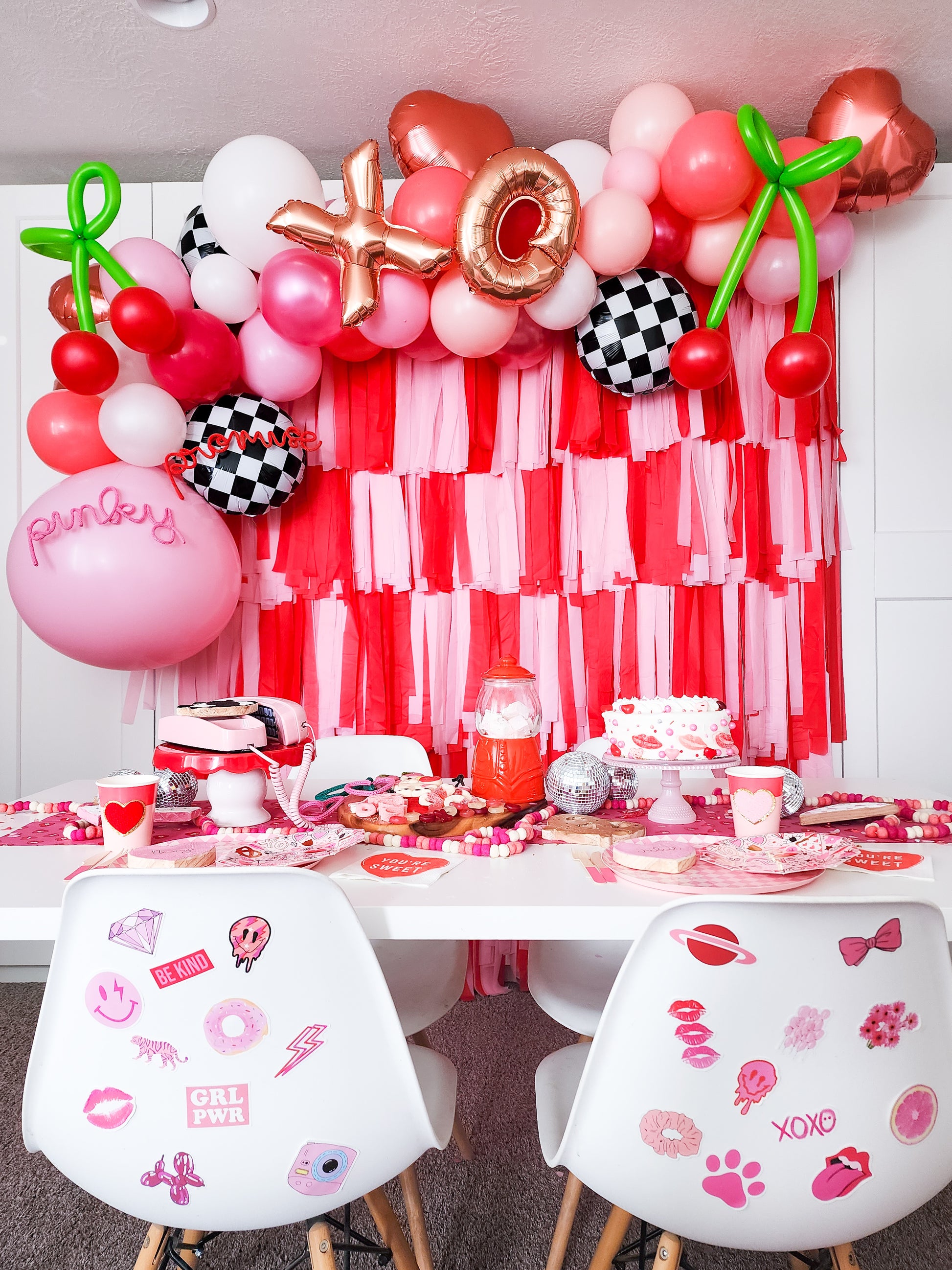 Checked By Design Fringe Backdrop-Backdrops-Oh My Darling Party Co