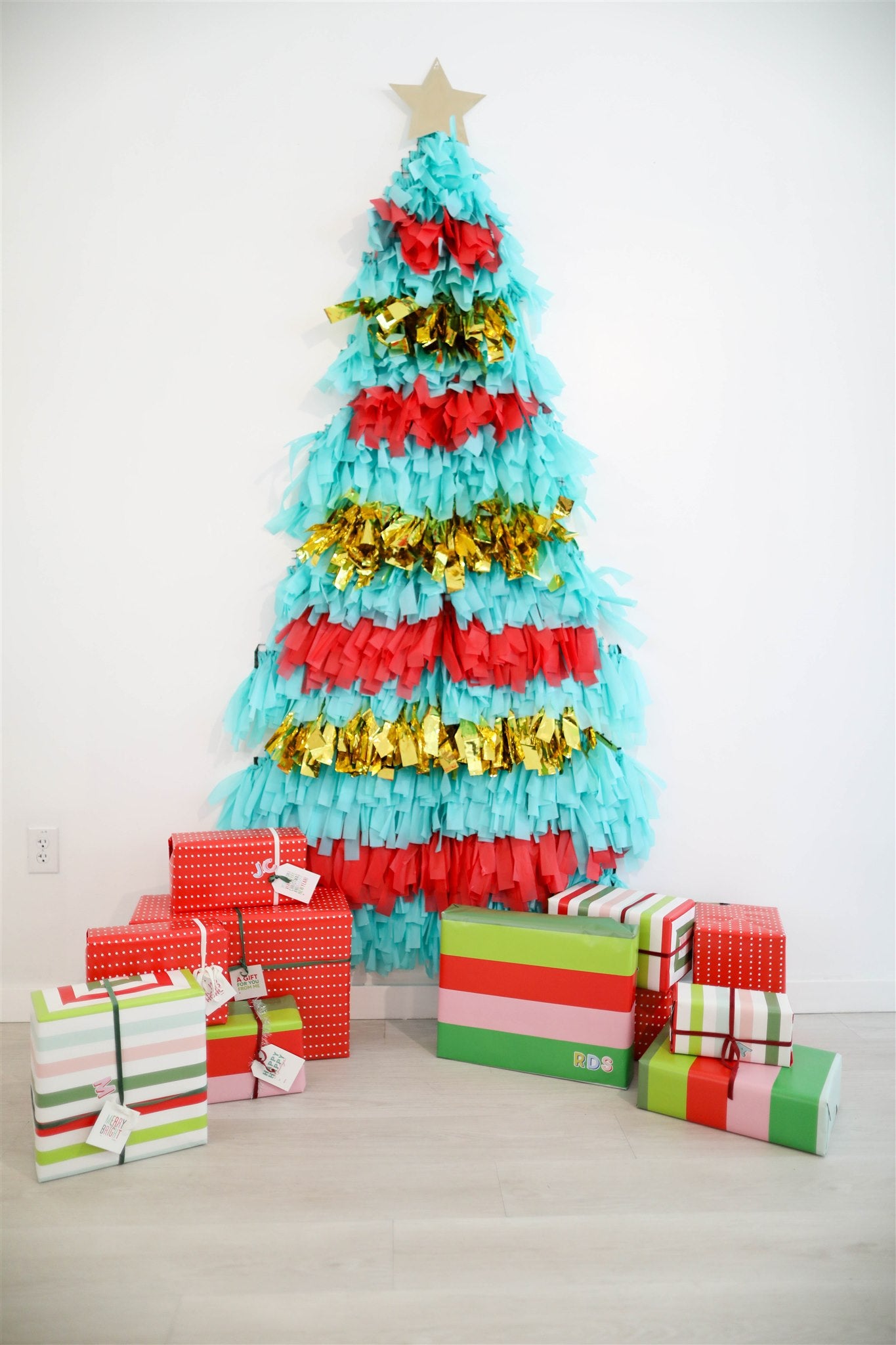 Christmas Tree Fringe Shape-Backdrops-Oh My Darling Party Co