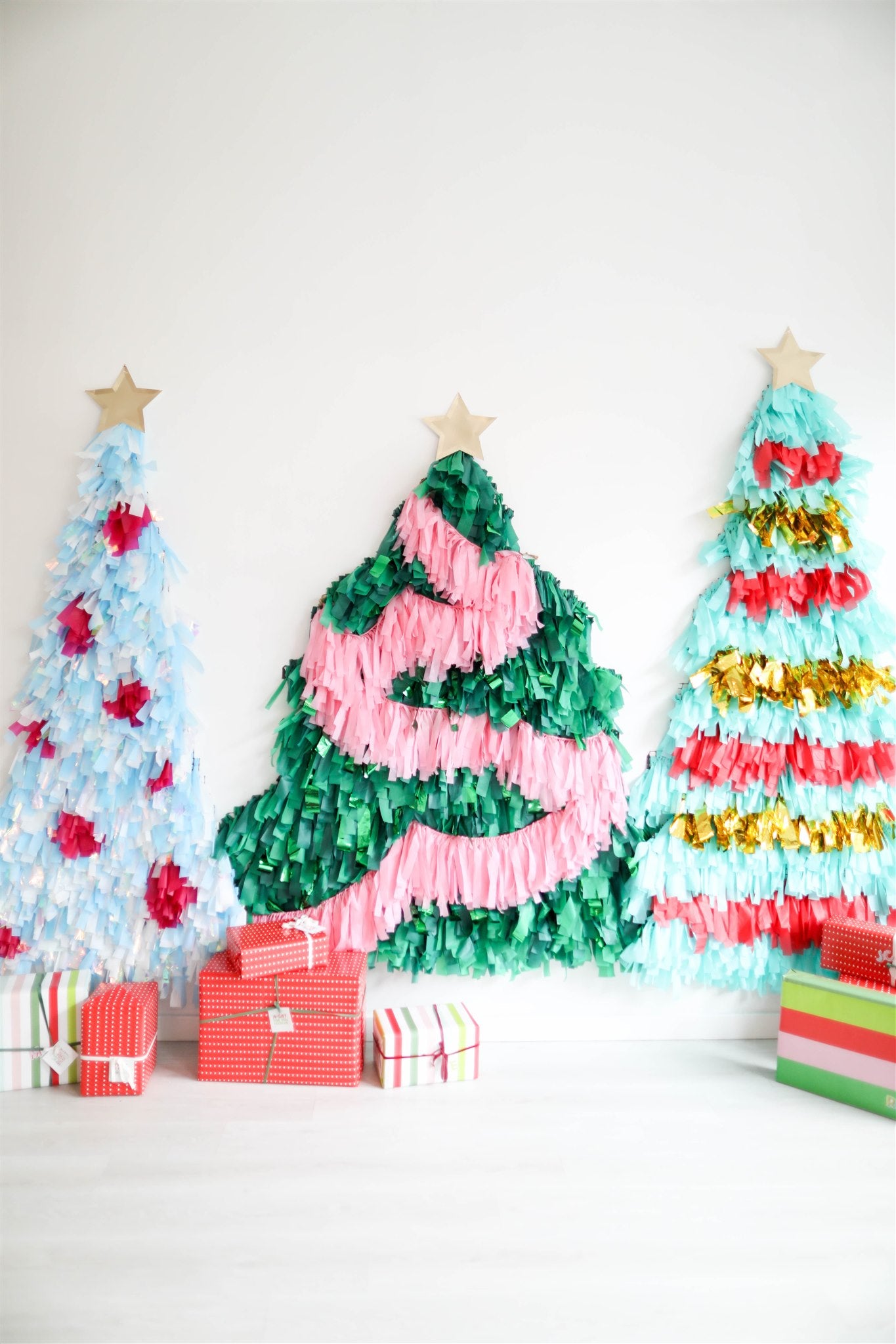 Christmas Tree Fringe Shape-Backdrops-Oh My Darling Party Co