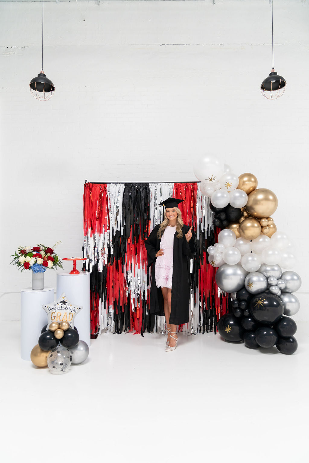 Classy Commencement Fringe Backdrop-Backdrops-Oh My Darling Party Co
