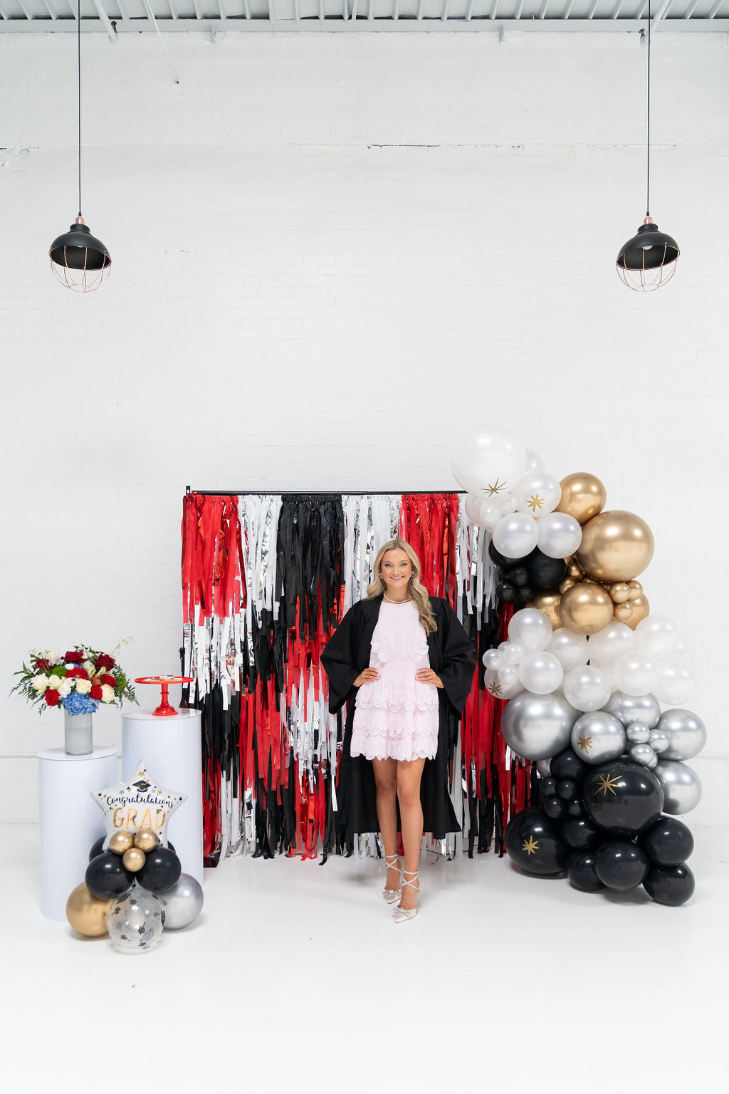 Classy Commencement Fringe Backdrop-Backdrops-Oh My Darling Party Co