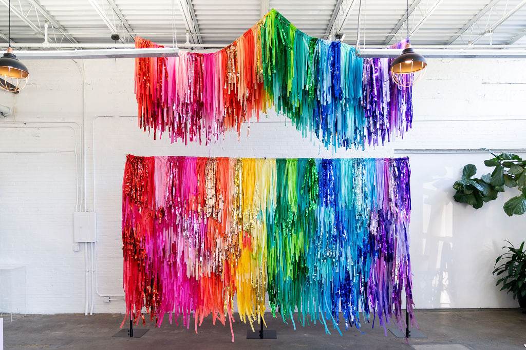 Color Spectrum Fringe Backdrop-Backdrops-Oh My Darling Party Co