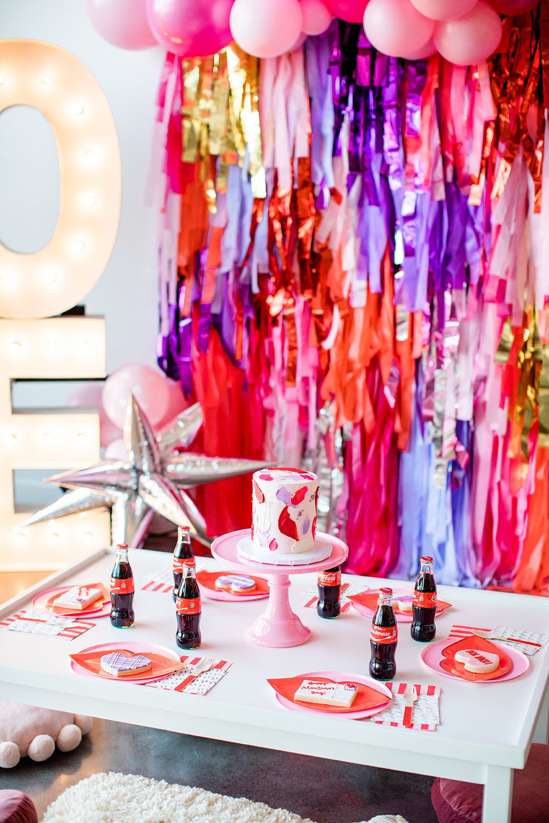 Colorful Valentine Fringe Backdrop-Backdrops-Oh My Darling Party Co