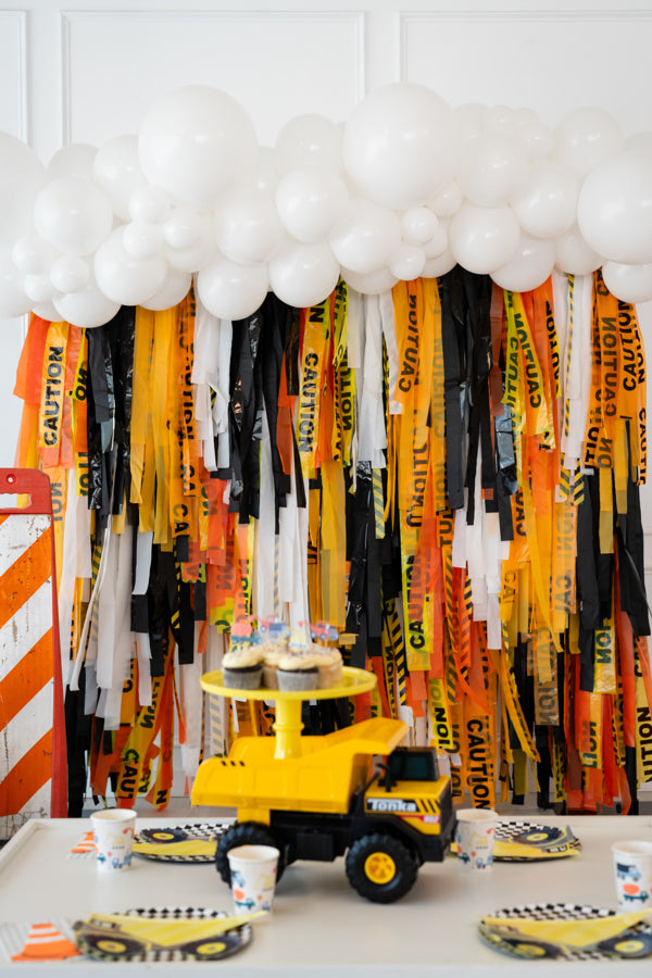 Construction-Caution Fringe Backdrop-Backdrops-Oh My Darling Party Co