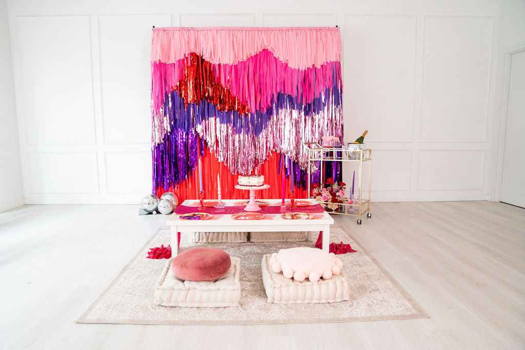 Cupid’s Soirée Fringe Backdrop-Backdrops-Oh My Darling Party Co