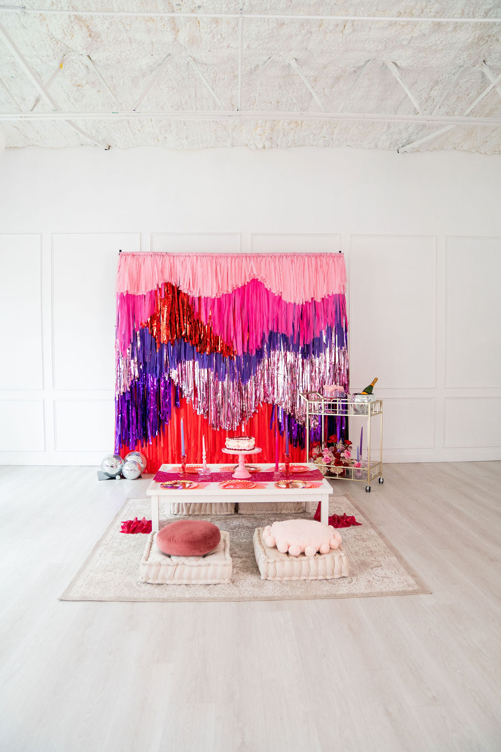 Cupid’s Soirée Fringe Backdrop-Backdrops-Oh My Darling Party Co