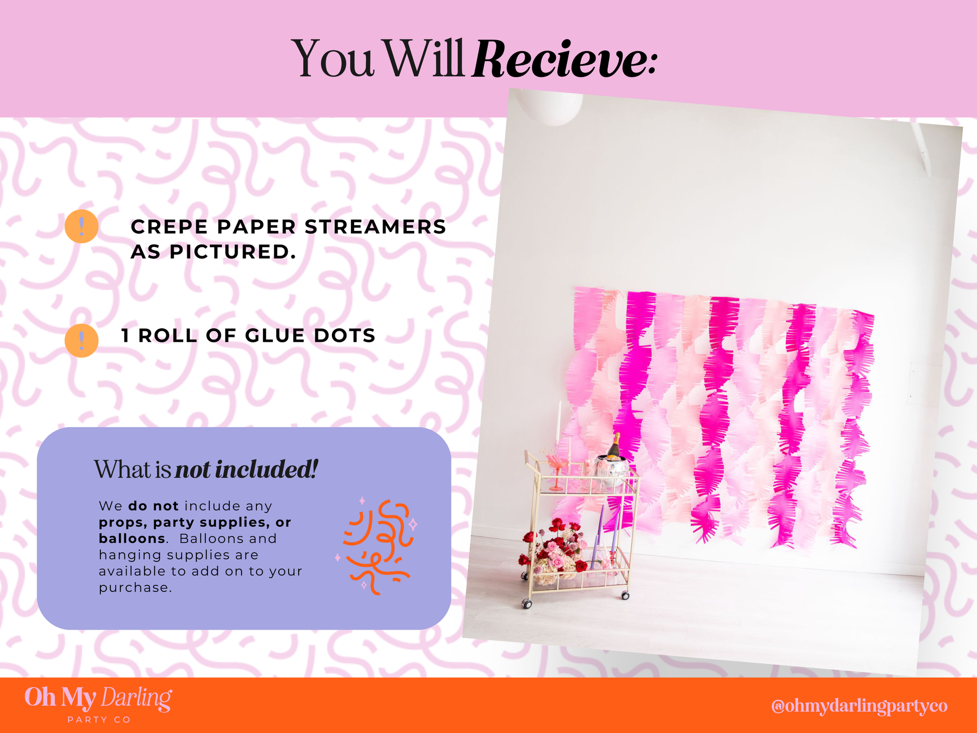 Custom Fringe Crepe Paper Streamers-Backdrops-Oh My Darling Party Co