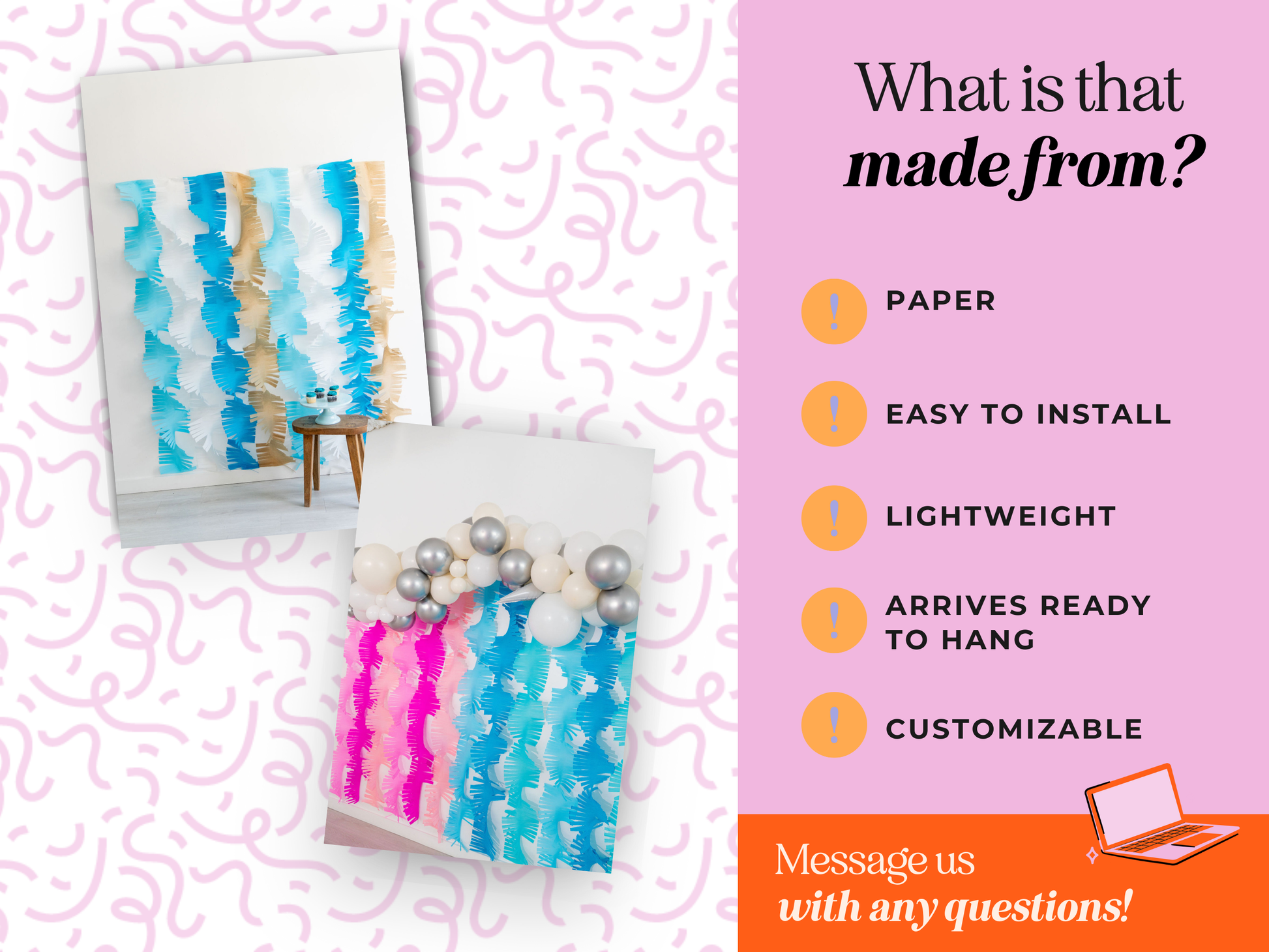 Custom Fringe Crepe Paper Streamers-Backdrops-Oh My Darling Party Co