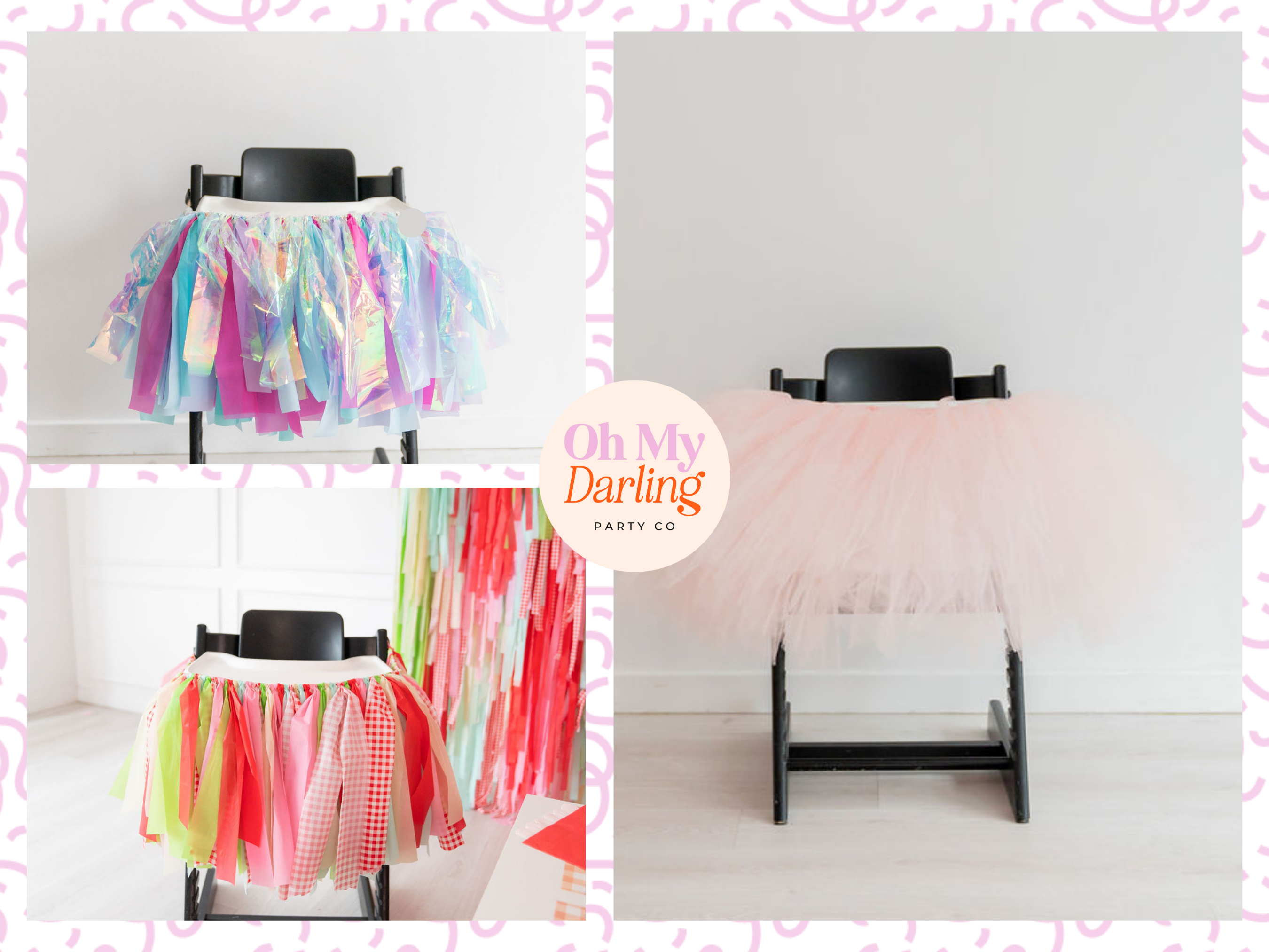 CUSTOM Fringe High Chair Skirt-Backdrops-Oh My Darling Party Co