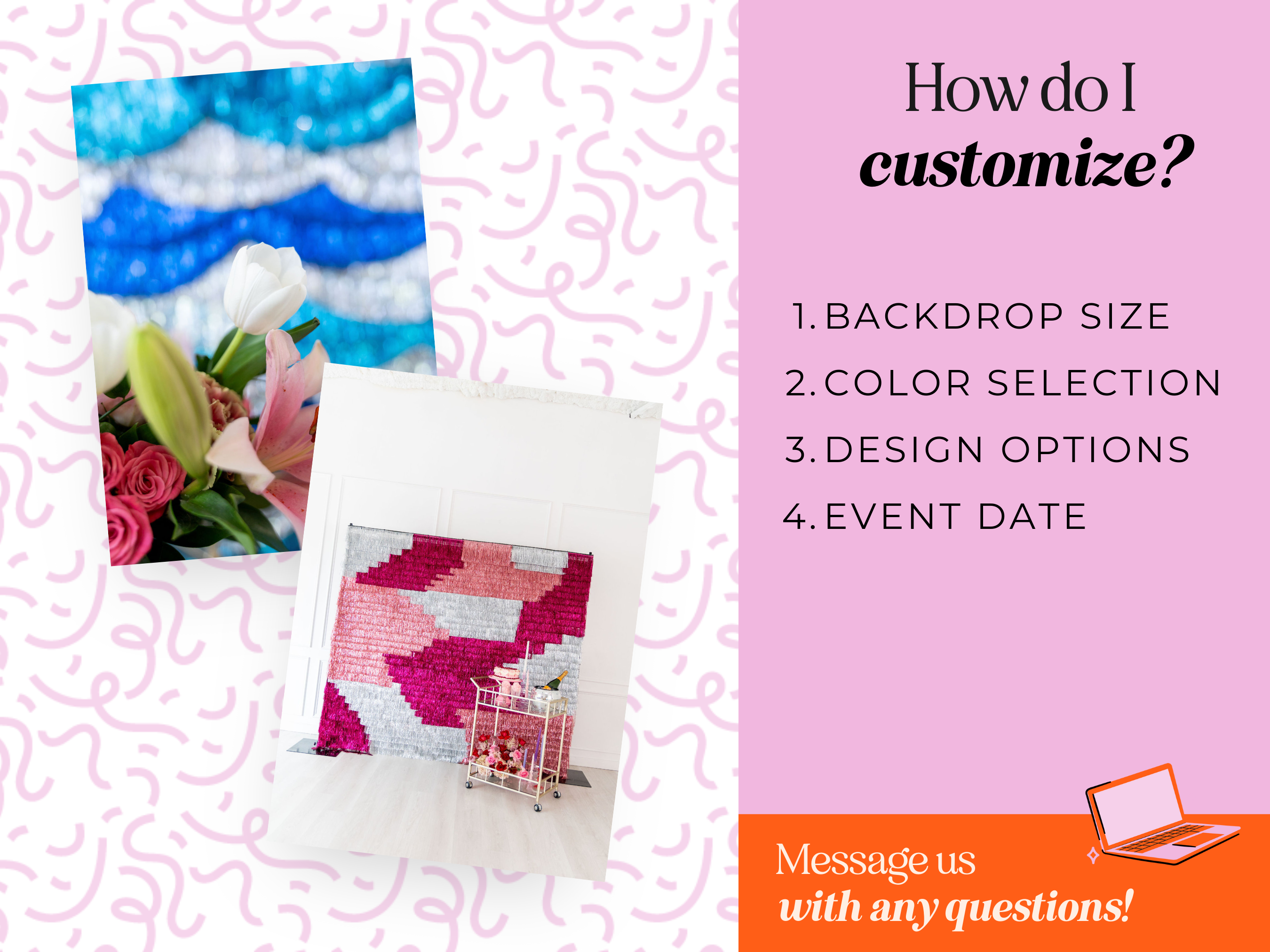 Custom Metallic Trim Backdrop - Etsy 1.