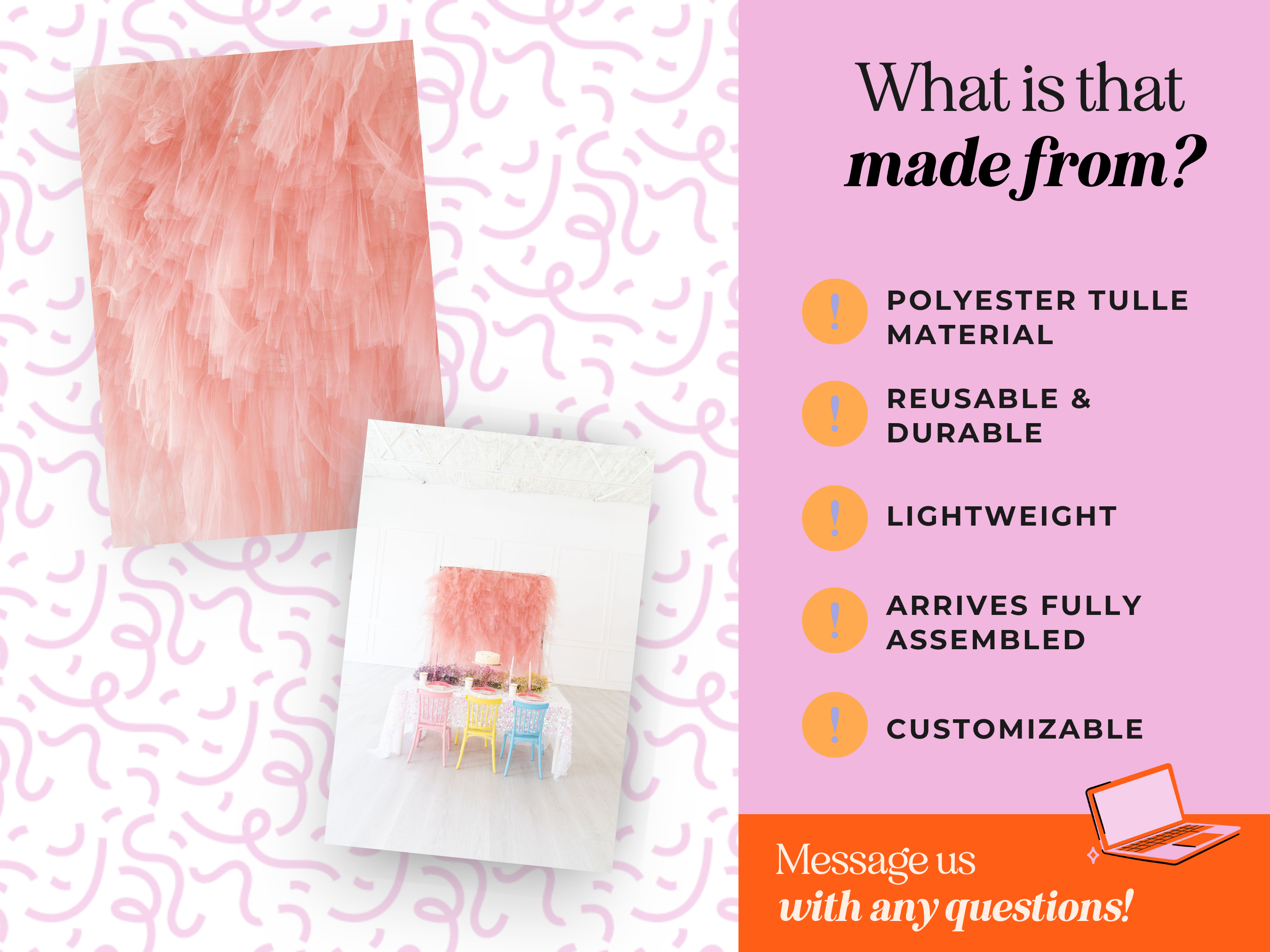 Custom Tulle Backdrop-Backdrops-Oh My Darling Party Co