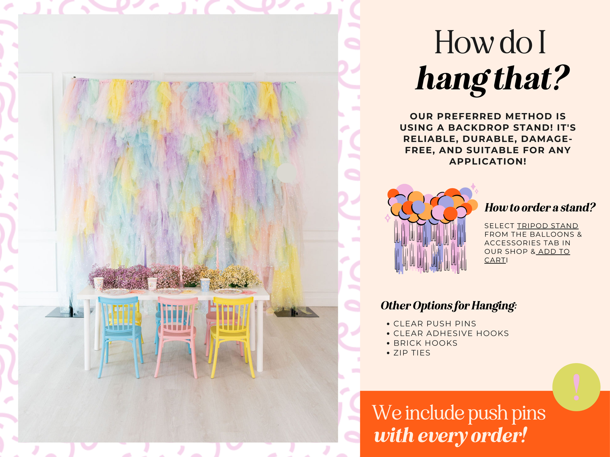 Custom Tulle Backdrop-Backdrops-Oh My Darling Party Co