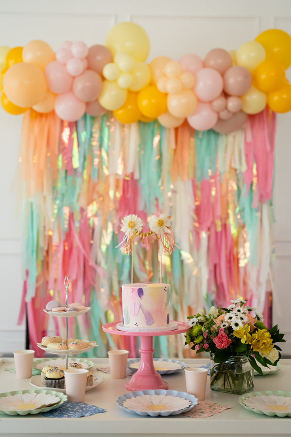 Cute As A Peach Fringe Backdrop-Backdrops-Oh My Darling Party Co