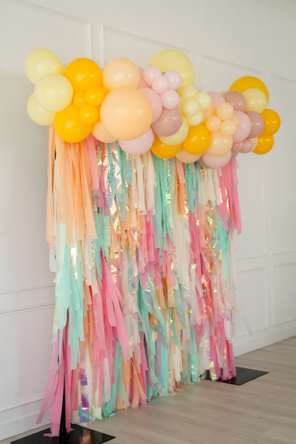 Cute As A Peach Fringe Backdrop-Backdrops-Oh My Darling Party Co