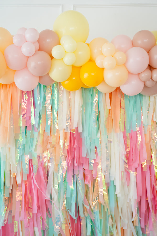 Cute As A Peach Fringe Backdrop-Backdrops-Oh My Darling Party Co