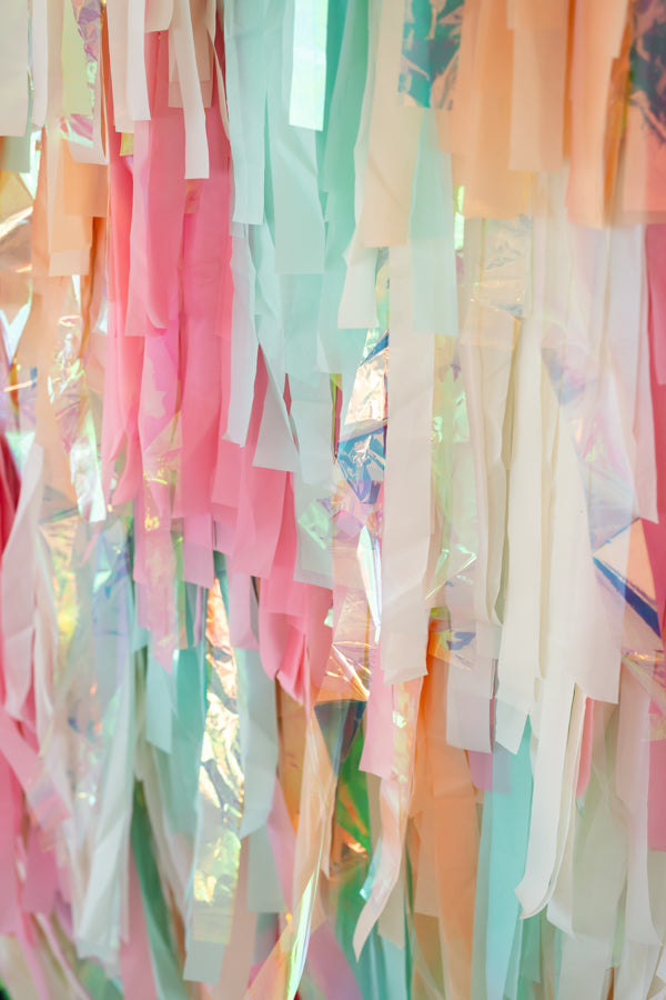 Cute As A Peach Fringe Backdrop-Backdrops-Oh My Darling Party Co