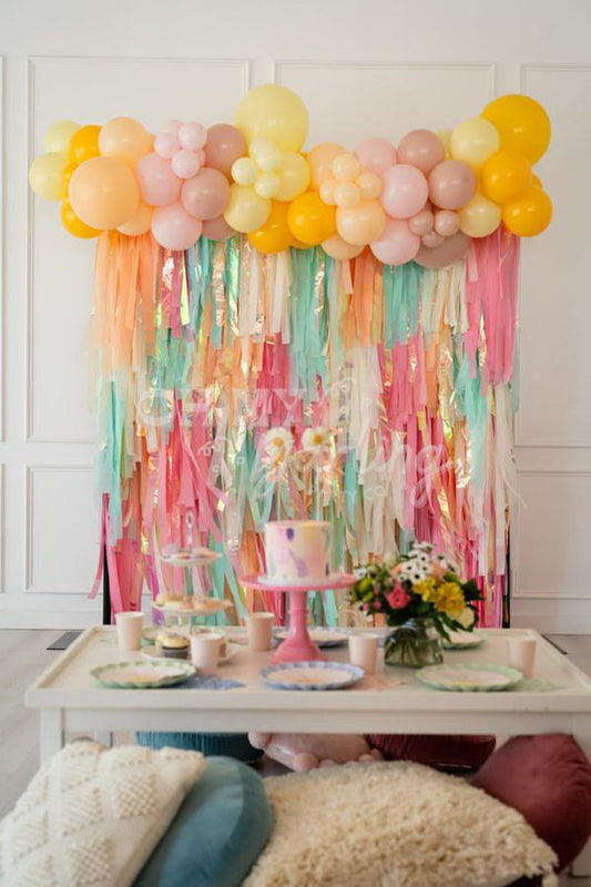 Cute As A Peach Party-Fringe Backdrop-Party Decor-Oh My Darling Party Co-Oh My Darling Party Co-baby shower, bachelorette, bachelorette party, backdrops for party, balloon garlands, best seller, best sellers, birthday decorations, birthday girl, blush, boho, bridal shower, bubblegum, butterfly, cream, default, easter, fairy, florals, fringe garland, Fringe Streamers, girl baby shower, girl birthday, girl party, GOLD BACKDROP, GREEN BACKDROP, GREEN BACKDROPS, happy birthday, iridescent, mint, mothers day, OM