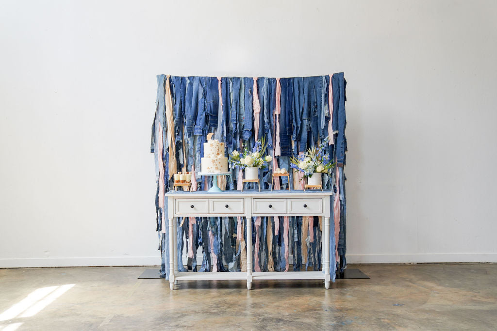 Denim Dreams Fringe Backdrop-Backdrops-Oh My Darling Party Co