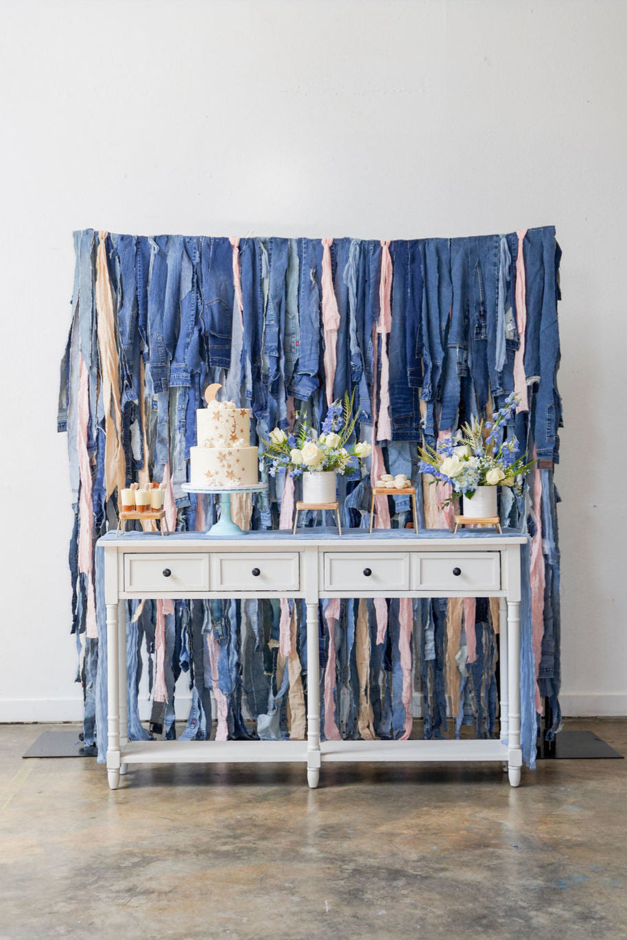 Denim Dreams Fringe Backdrop-Backdrops-Oh My Darling Party Co