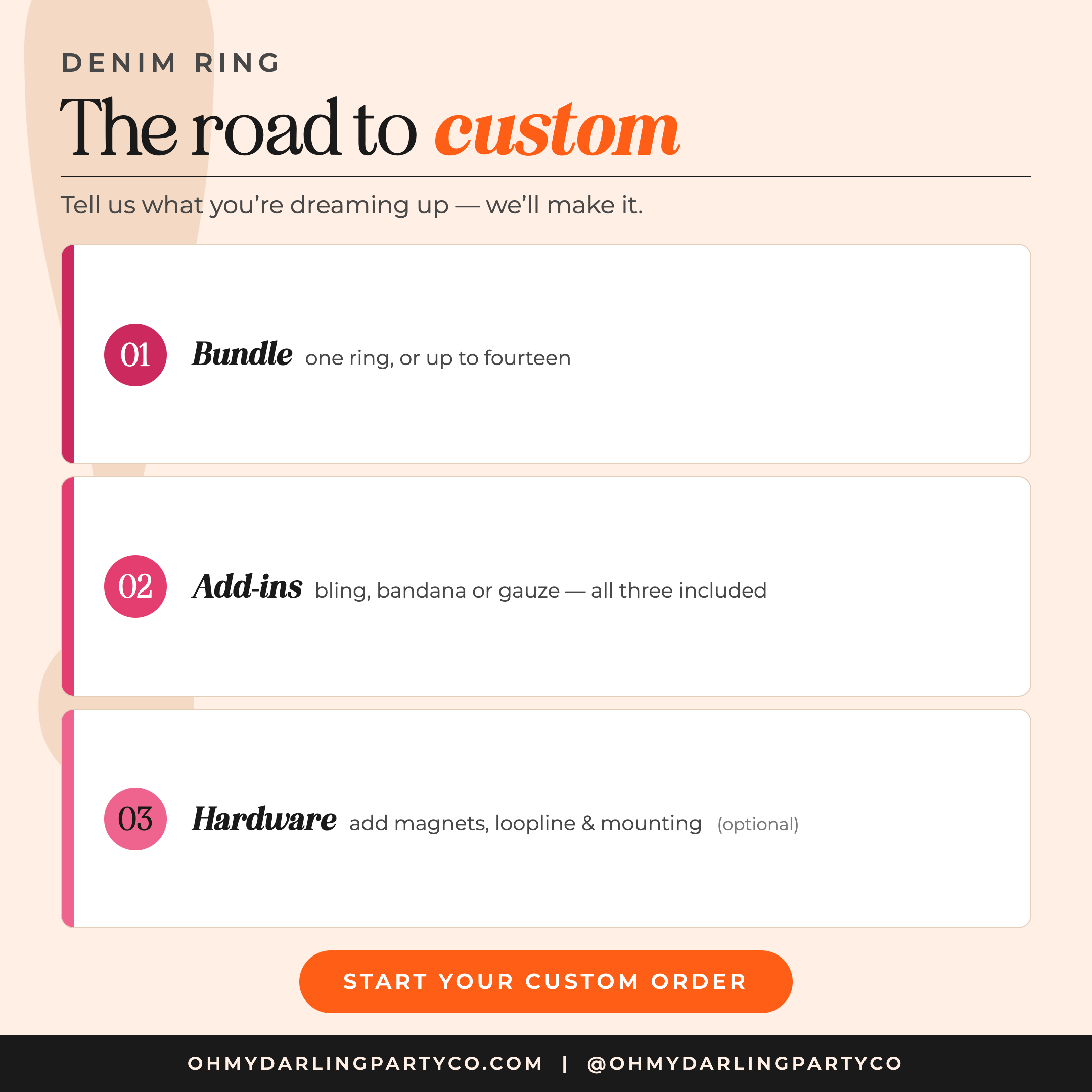How to order your denim ring set