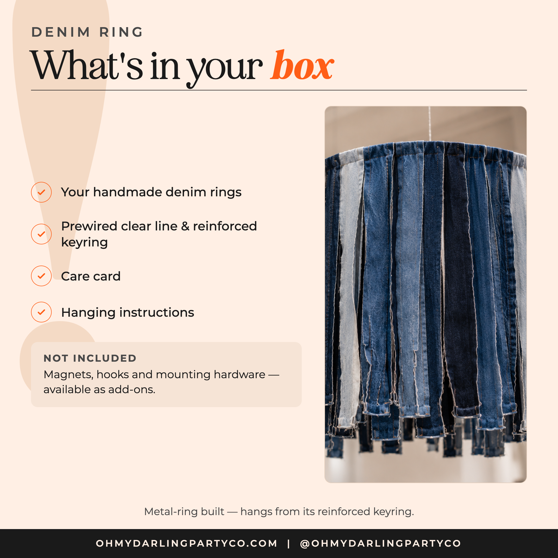 What's included with your denim ring set