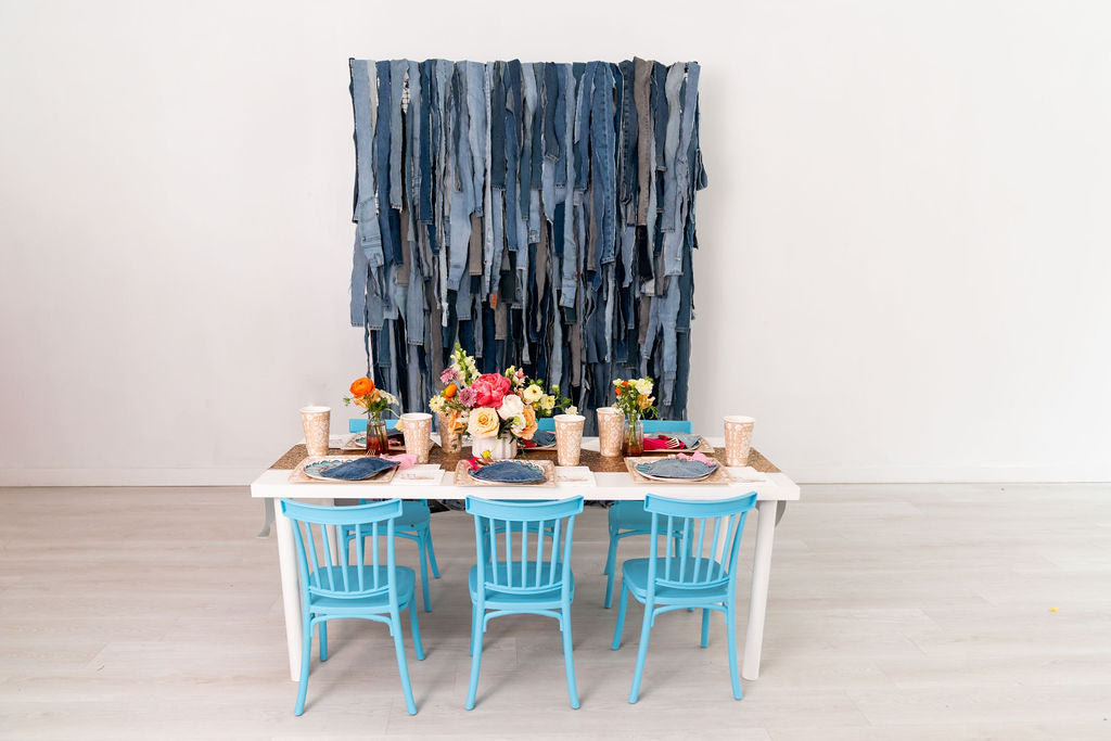 Denim on Denim Fringe Backdrop-Backdrops-Oh My Darling Party Co