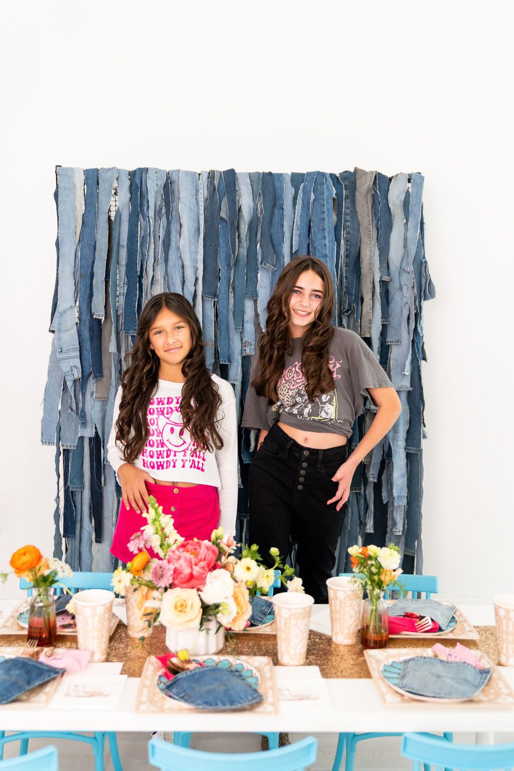 Denim on Denim Fringe Backdrop-Backdrops-Oh My Darling Party Co