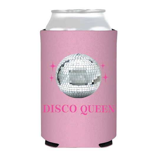 Disco Queen Koozie-Fringe Backdrop-Party Decor-Sip Hip Hooray-Oh My Darling Party Co-bachelorette, bachelorette party, can cooler, cup, cups, disco, disco queen can cooler, disco queen koozie, Donna Summer Full Color Can Coole, Faire, koozie, party cups, pink koozie, sale