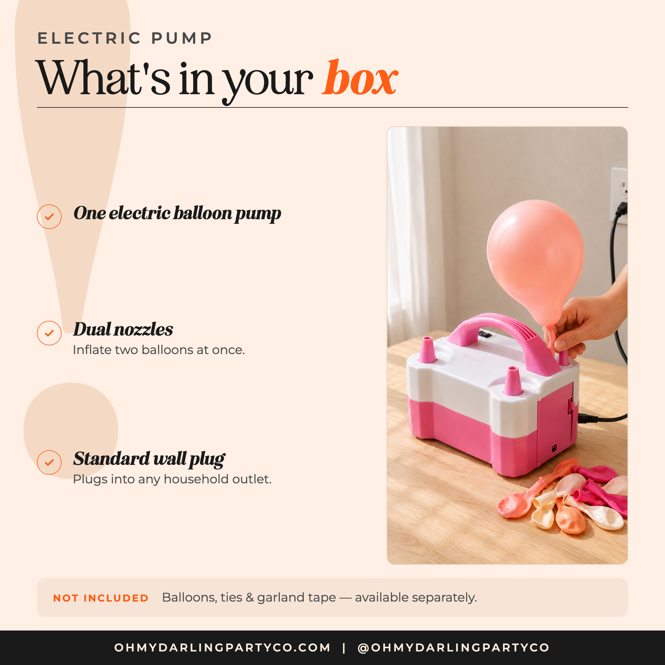 Electric Balloon Pump — what's included