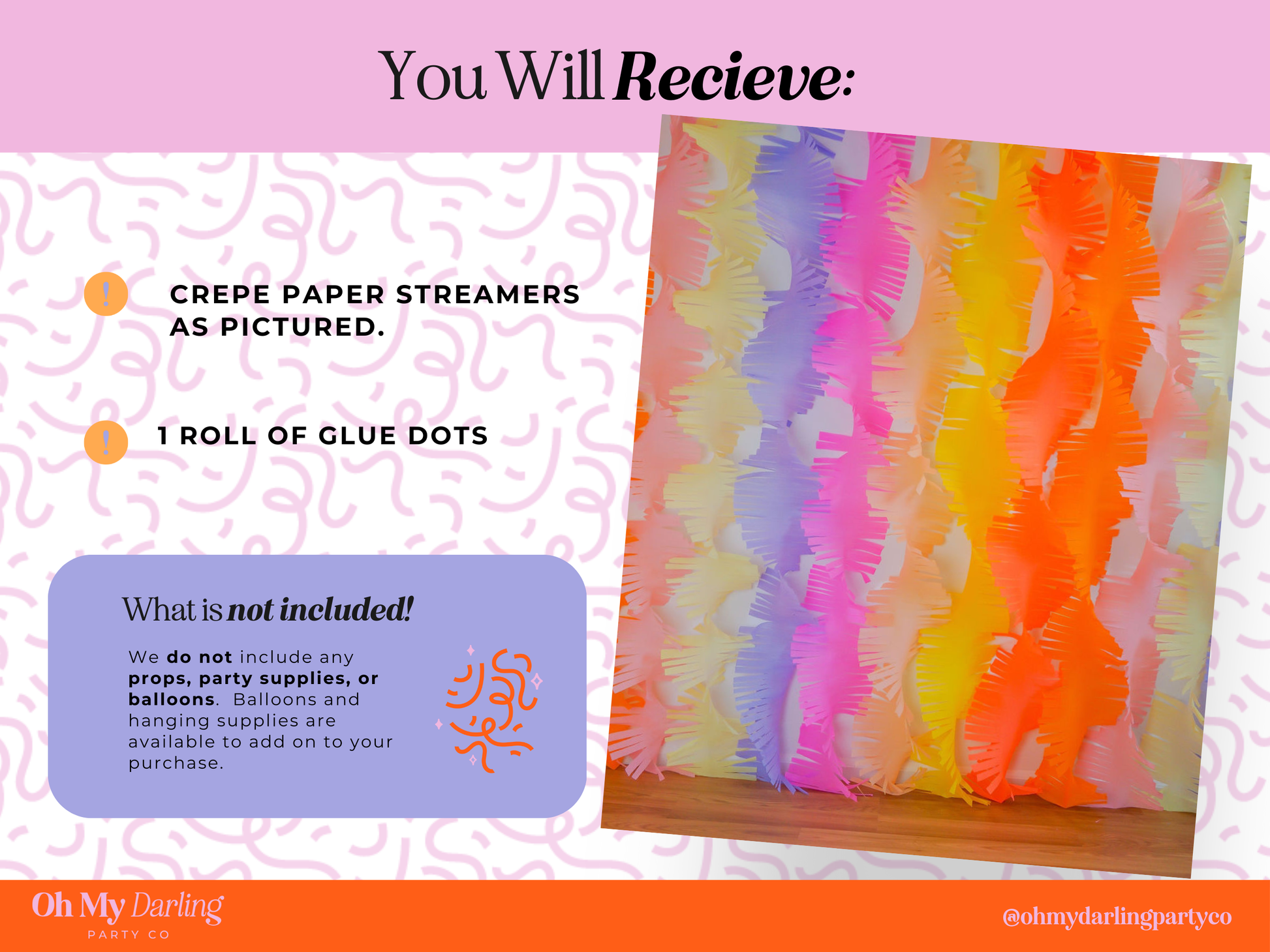 Visual guide showing how to build a complete party decor bundle, including a fringe backdrop, sturdy stand, and coordinating balloon kits for a seamless event setup.
