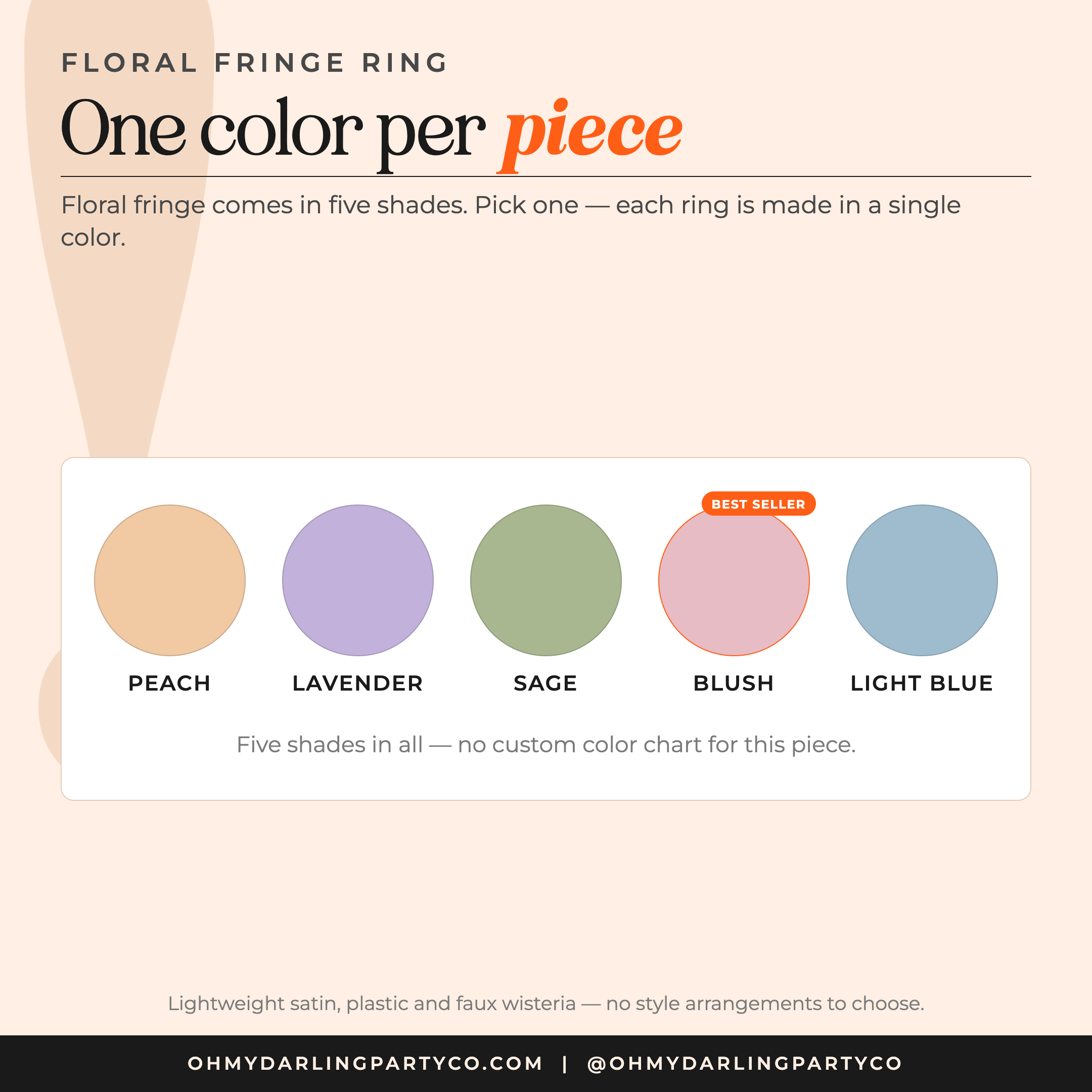 Floral fringe ring color options