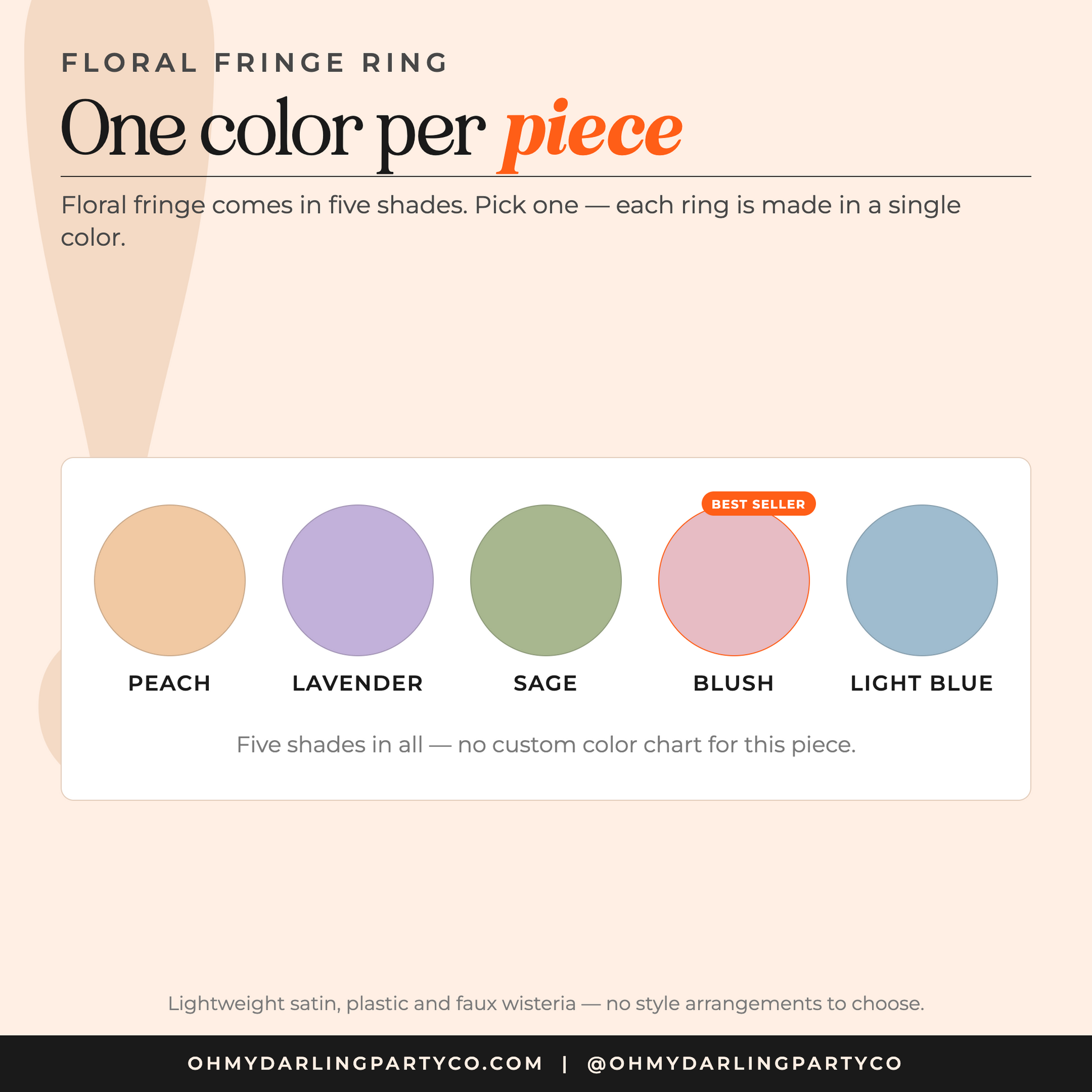 Floral fringe ring color options